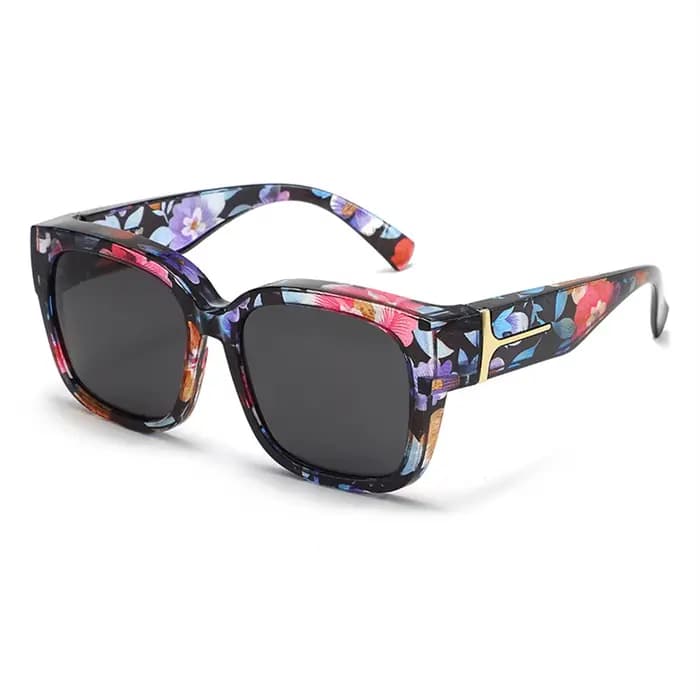 Lunettes de soleil surdimensionnées pour femmes et hommes, forme carrée, polarisées, UV400 T04