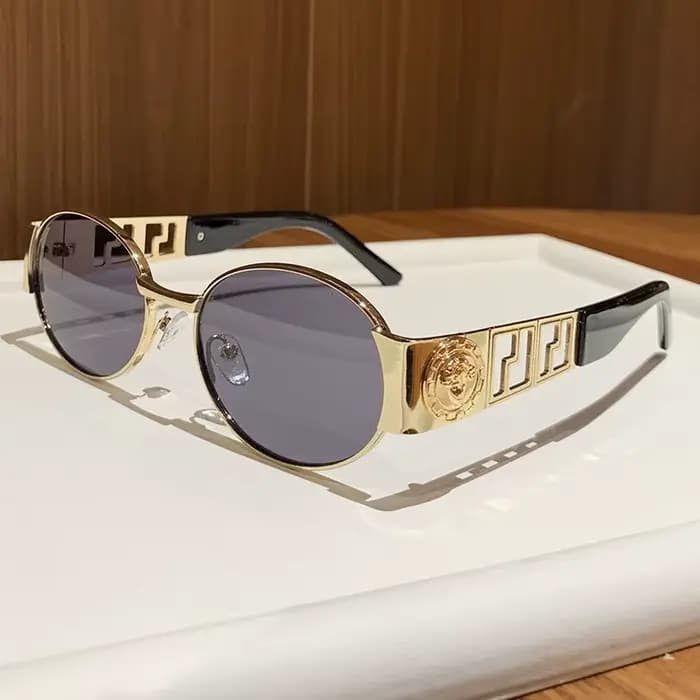 Lunettes de soleil ovales en métal, Style Vintage, monture complète, unisexe, à la mode, prêtes pour