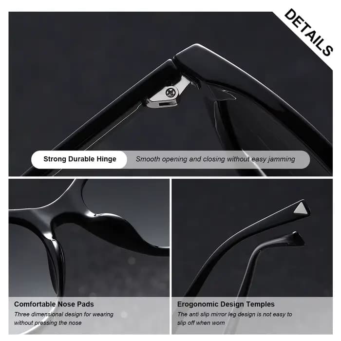 BARCUR-Lunettes de soleil UV400 pour femmes, verres polarisés, monture transparente, confortable, du