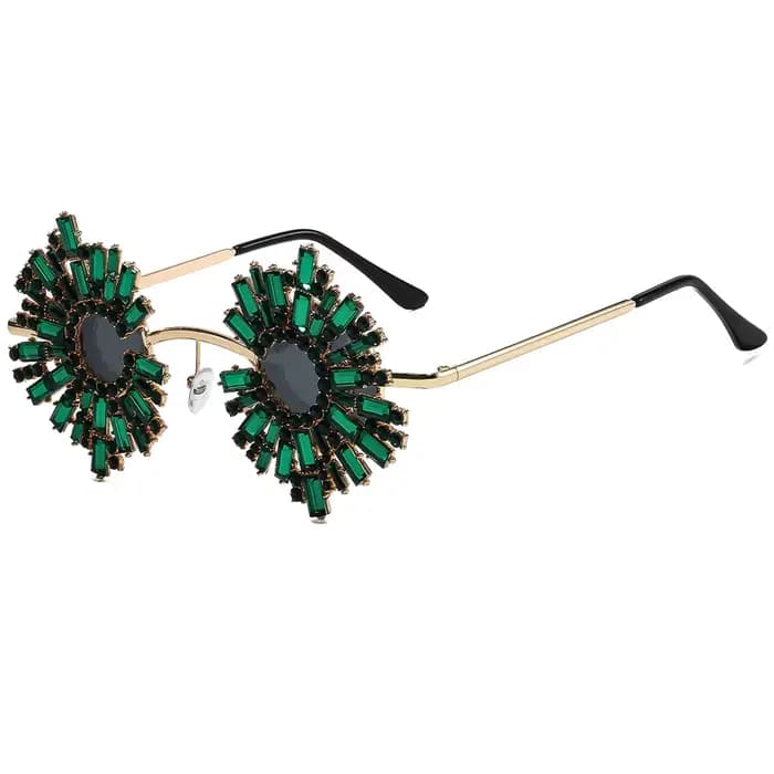 Lunettes de soleil de luxe style baroque en cristal, ornées de strass étincelants, pour femme, idéal