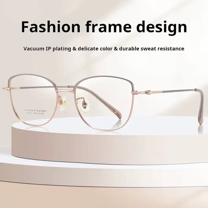 YIMARUILI Ultra léger alliage de titane femmes oeil de chat lunettes cadre mode tendance papillon op