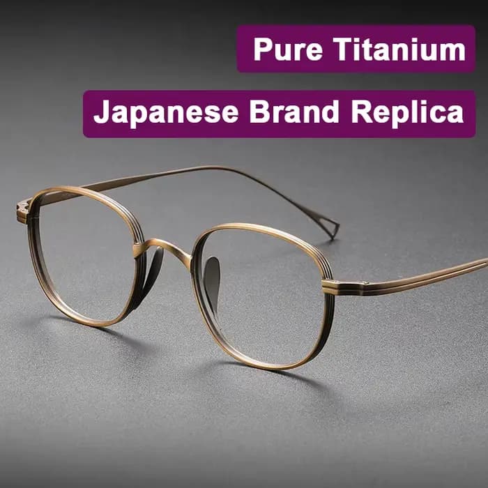 Réplique de marque japonaise en titane pur, lunettes de luxe pour femmes et hommes, rétro, Ultra lég