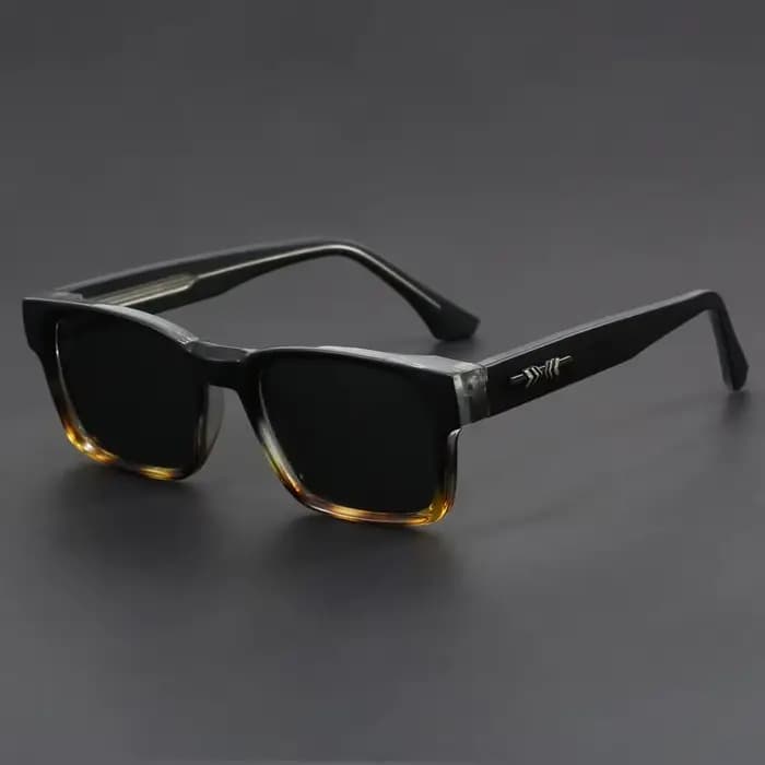 Lunettes de soleil anti-UV à monture carrée noire et imprimé léopard, style rétro et tendance, pour