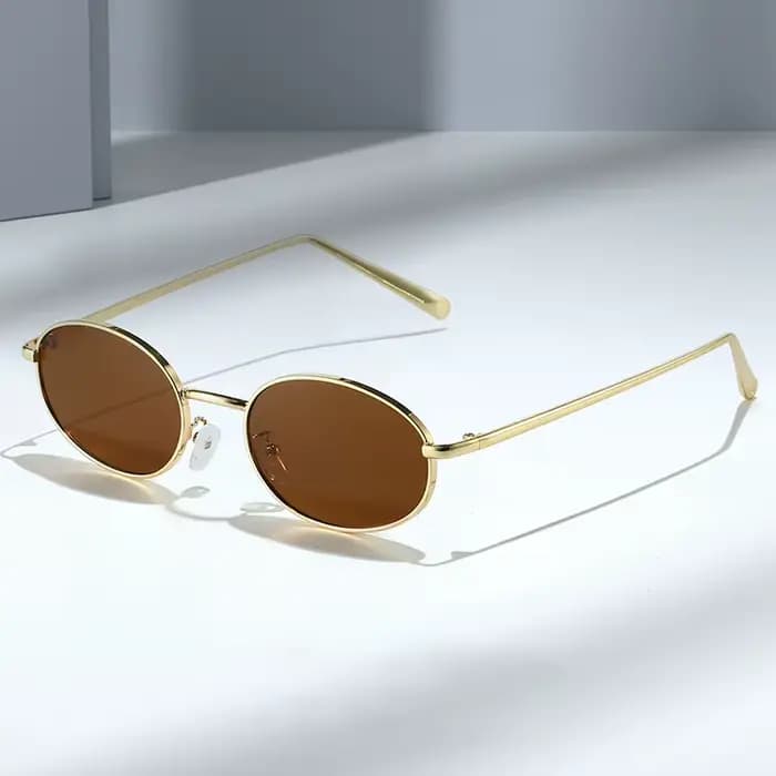 SHAUNA rétro petit ovale cadre en métal femmes lunettes de soleil UV400 hommes Punk lunettes de sole