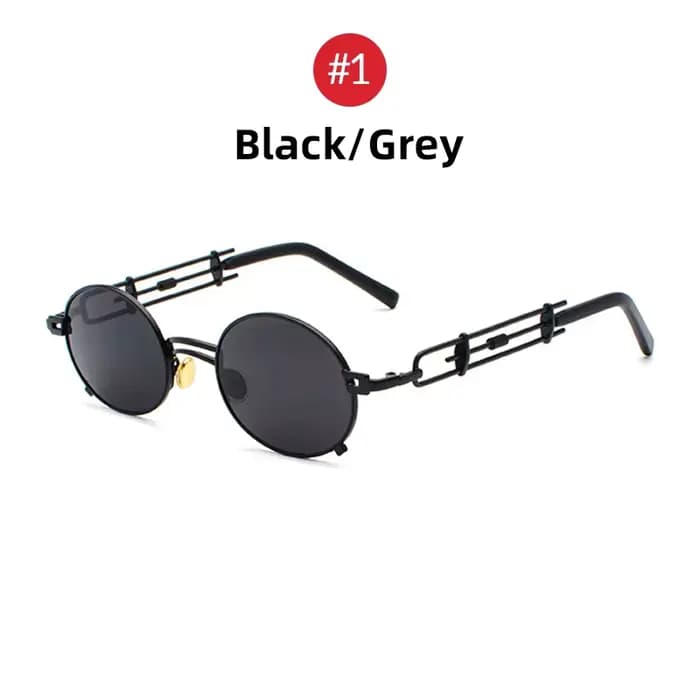 VIVIBEE Steampunk ovale petites femmes lunettes de soleil Punk or métal cadre refroidissement lunett