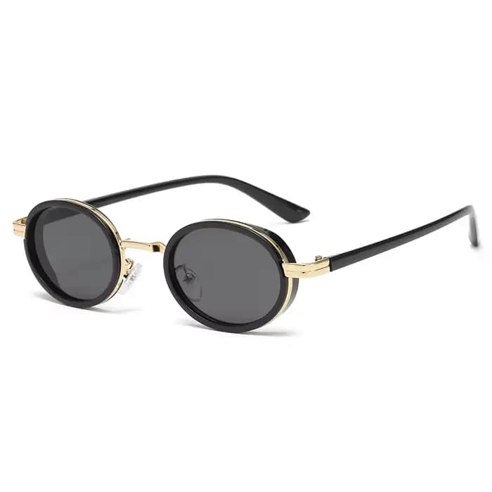 Lunettes de soleil ovales à monture métallique pour hommes et femmes, lunettes de soleil punk classi