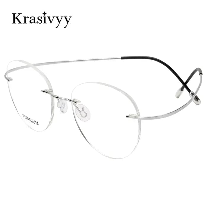 Krasivyy rond sans monture lunettes cadre hommes ultraléger myopie Prescription lunettes femmes Vint