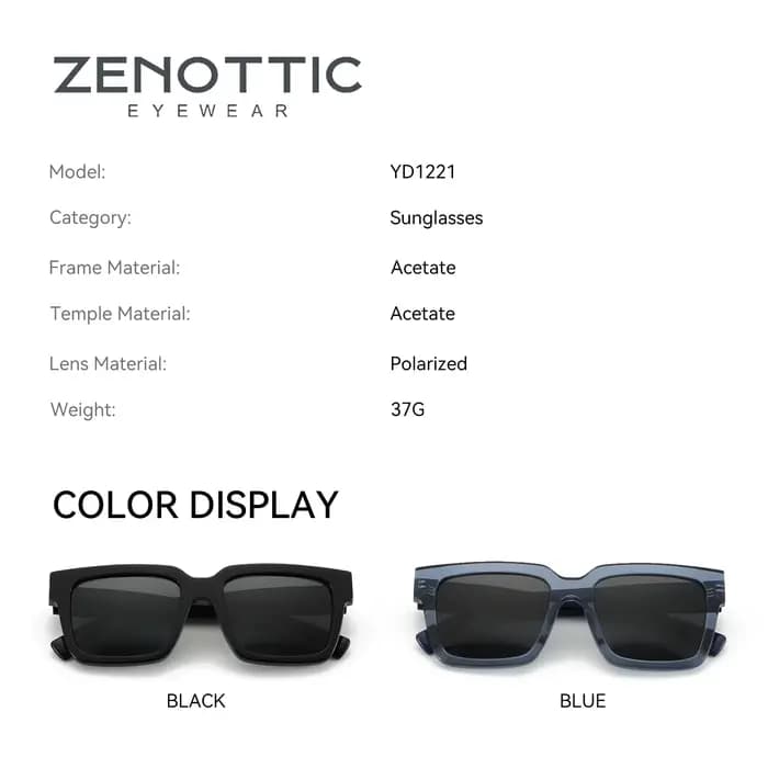 ZENOTTIC 2026 Lunettes de soleil polarisées carrées rétro unisexes, style vintage tendance, protecti