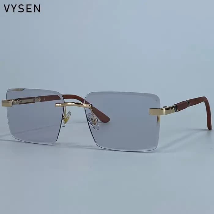 Lunettes de soleil Vintage carrées sans bords pour hommes, marque de luxe Punk, Anti-lumière bleue,