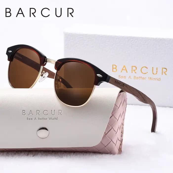 BARCUR marque sourcils uniques lunettes de soleil polarisées PC + cadre en métal riz ongles Design d