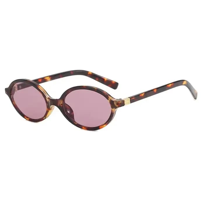 Lunettes de soleil léopard ovales pour femmes et hommes, petites lunettes Sexy, jolies Ins, sans maq