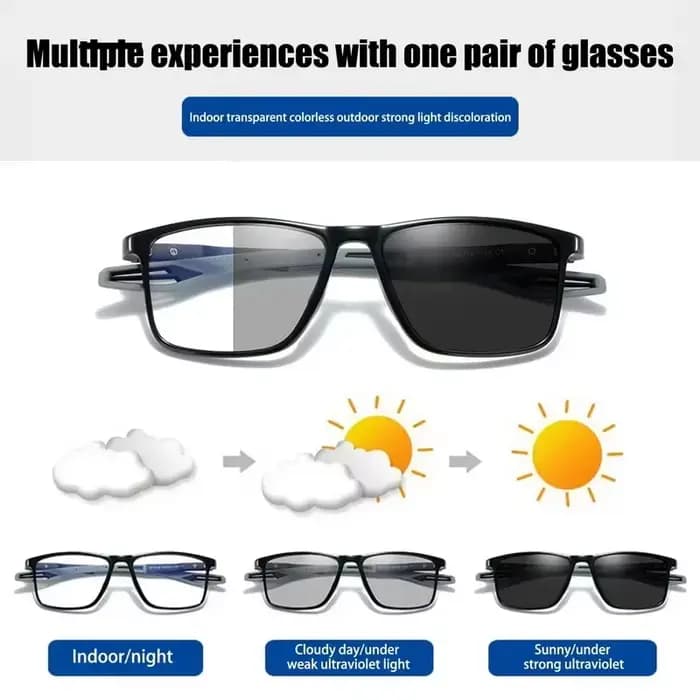 Lunettes photochromiques ultralégères pour hommes et femmes, lunettes de myopie, lunettes de soleil