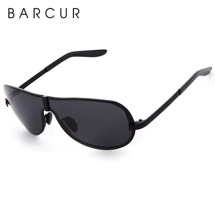 Lunettes de soleil noires polarisées BARCUR lunettes jaunes sans monture hommes conduite Vision noct