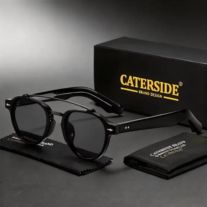 CATERSIDE Nouvelles Lunettes de Soleil RétroPilot pour Hommes, Design Classique à Double Pont, Lunet