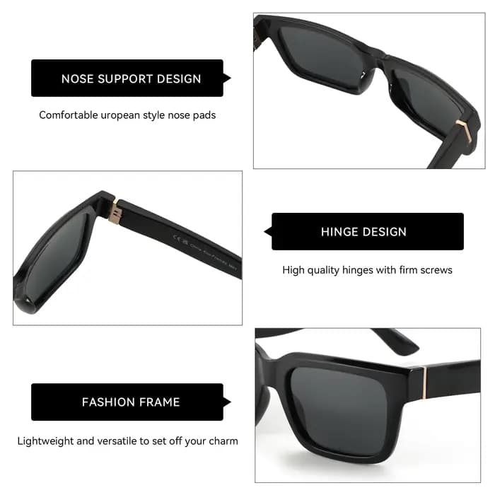 ZENOTTIC 2026 Nouvelles lunettes de soleil polarisées carrées tendance pour femmes et hommes, protec