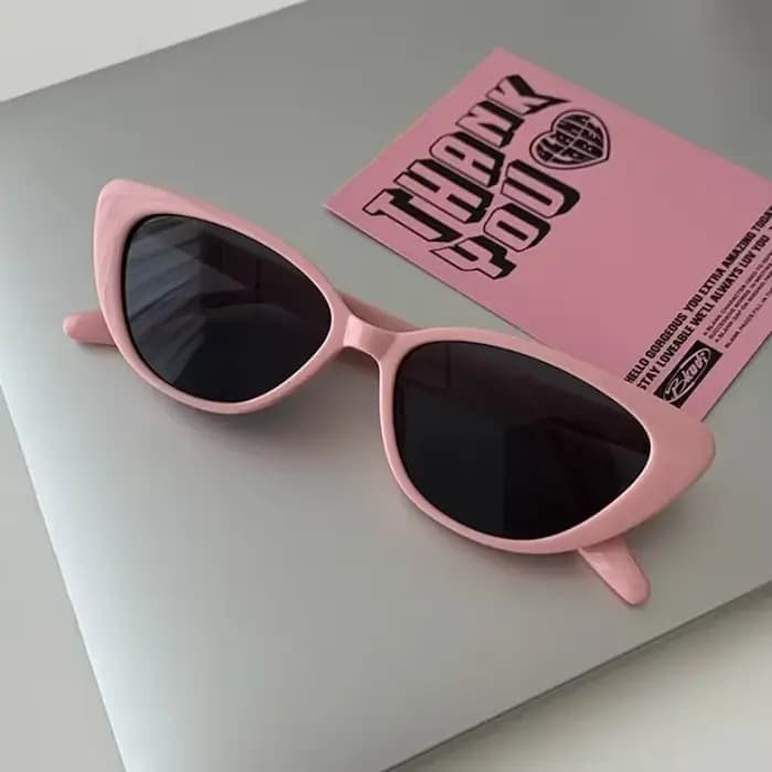 Lunettes de soleil œil de chat rose pour femmes, rétro Premium, Protection solaire pour hommes, lune