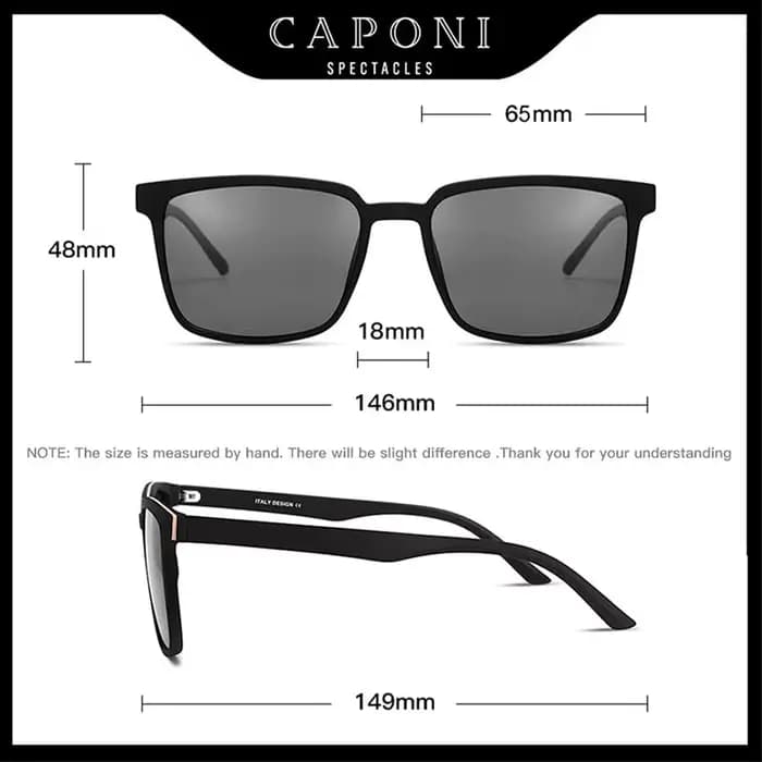 CAPONI – lunettes de soleil polarisées pour hommes, Design classique, protection des yeux, nuances n
