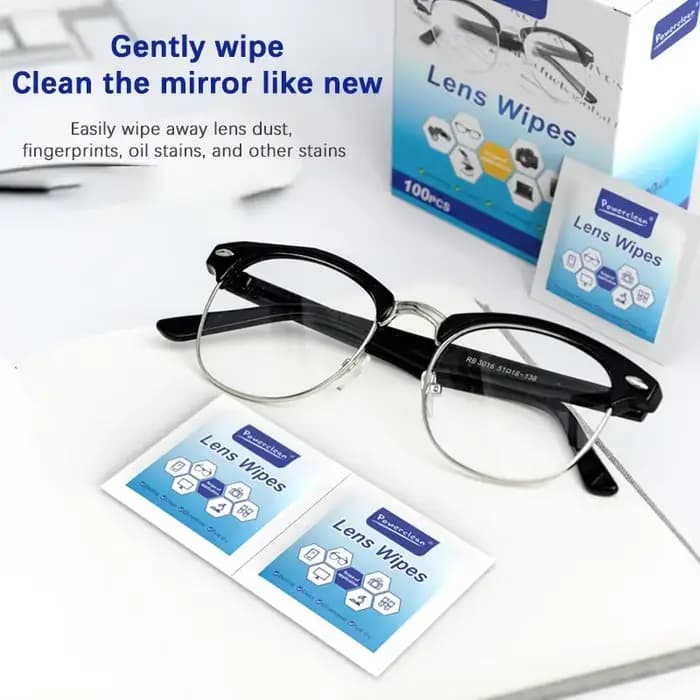 100 lingettes nettoyantes pour lunettes, lunettes de soleil, écran de téléphone portable, pré-humidi