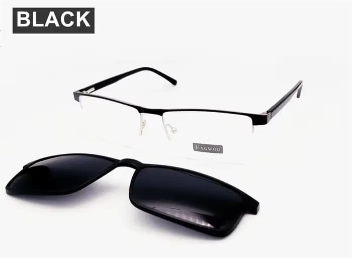 Lunettes magnétiques pour hommes, monture optique en métal, demi-bord, Prescription, myopie, Busines