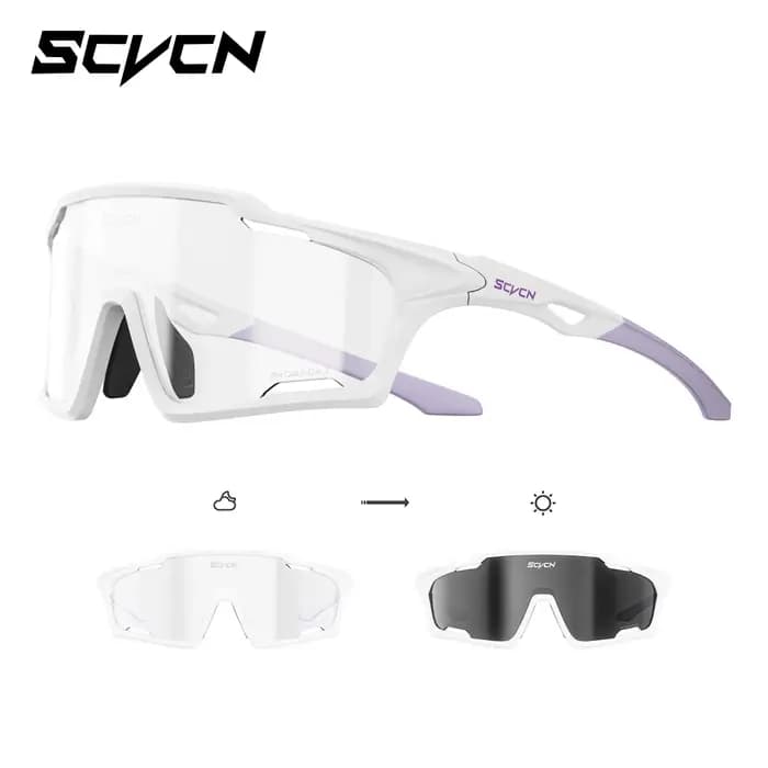 Lunettes de cyclisme et de montagne photochromiques SCVCN unisexes, élégantes, pour les sports de pl