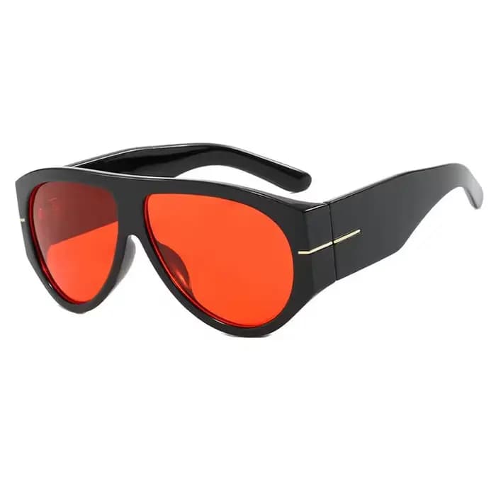 Lunettes de soleil ovales rétro de luxe pour femmes, monture large, couleur thé noir, style pilote c