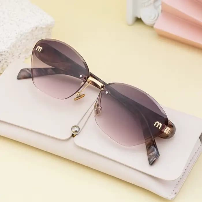 2025 nouvelles lunettes De soleil œil De chat femmes hommes mode sans monture polygone lunettes De s