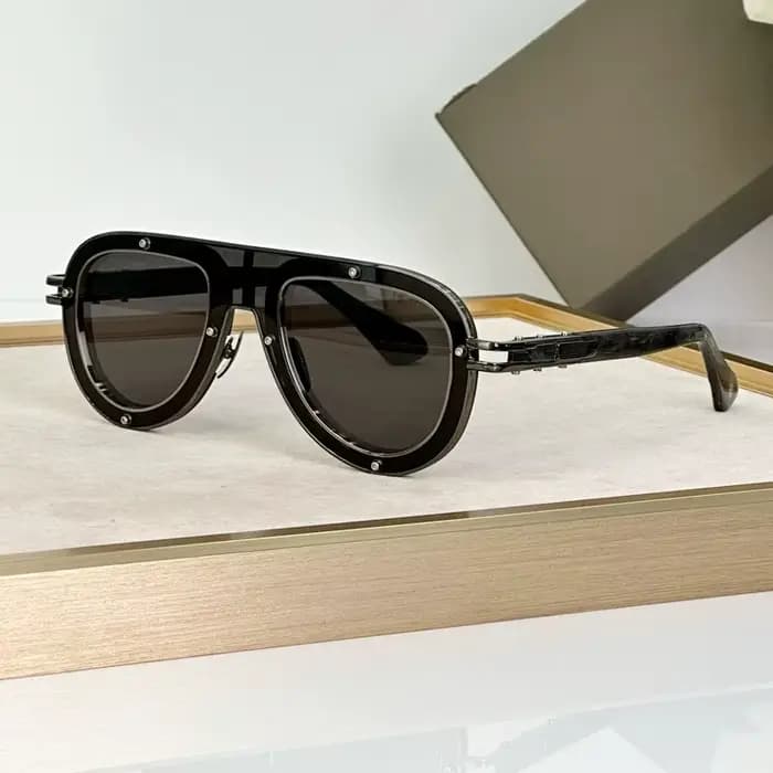 Lunettes de soleil classiques de luxe en édition limitée, monture ovale en alliage d'acétate de haut