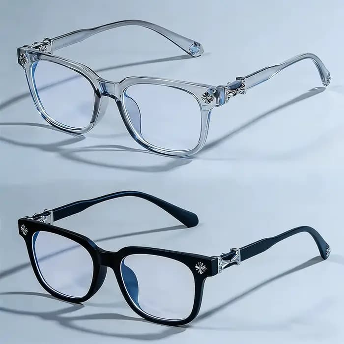 Lunettes carrées classiques anti-lumière bleue, 1 pièce, pour hommes et femmes, monture noire et tra