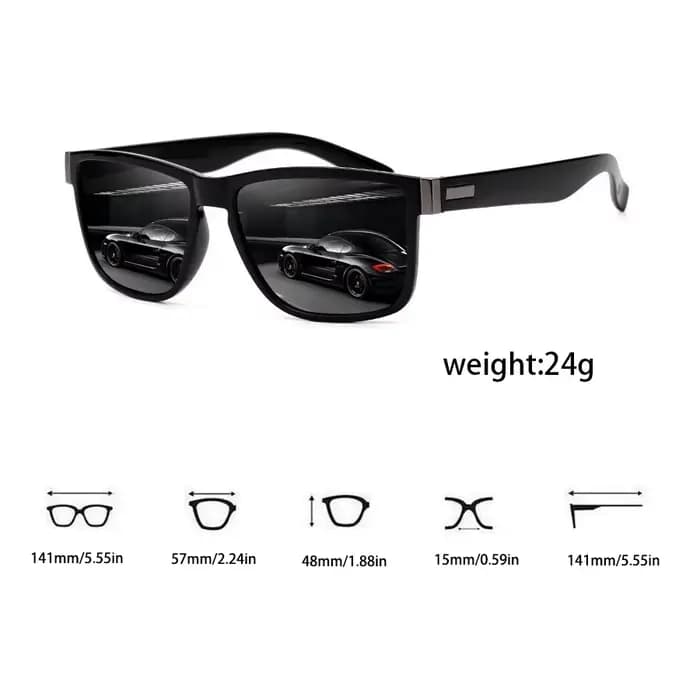 Lunettes de soleil carrées classiques UV400 pour hommes et femmes, 3 pièces, pour la conduite, la pê