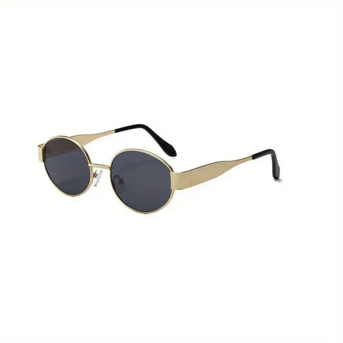 Lunettes de soleil ovales pour femmes et hommes, monture métallique tendance, nuances classiques