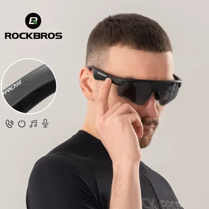 ROCKBROS lunettes de cyclisme sans fil Bluetooth 5.2 lunettes de soleil polarisées casque téléphone