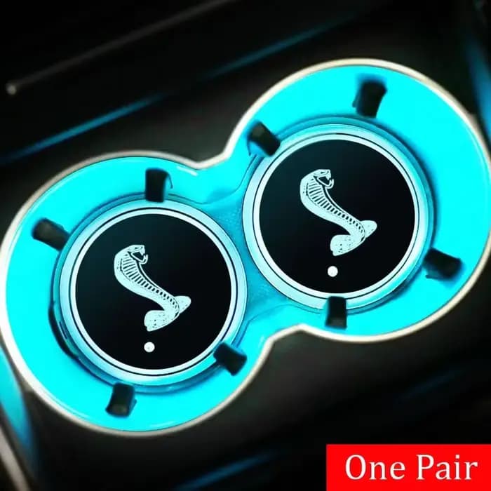 Sous-verre lumineux LED avec logo de voiture pour porte-gobelet Ford Mustang Shelby Focus Ranger Exp