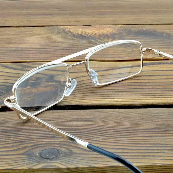 Lunettes de lecture à cadre rectangulaire à double pont, lentilles en verre de degré de conversion,