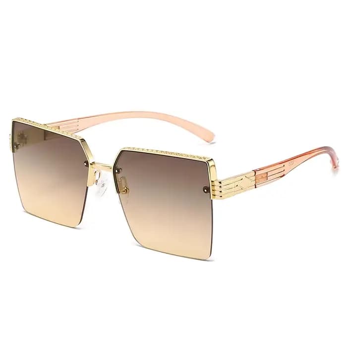 Nouveau demi-monture carré Protection UV lunettes de soleil à la mode unisexe Style de rue lunettes