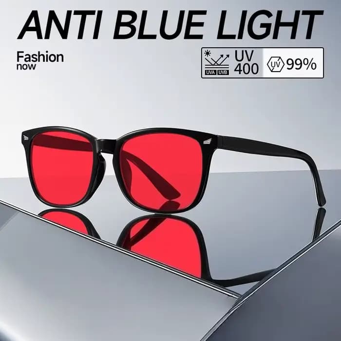 Lunettes classiques bloquant la lumière bleue pour hommes et femmes, verres rouges, carrés, meilleur