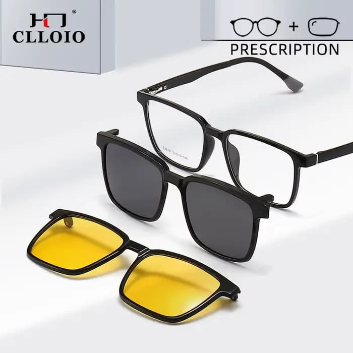 CLLOIO lunettes de Prescription magnétiques rabattables hommes femmes TR90 lunettes de soleil polari