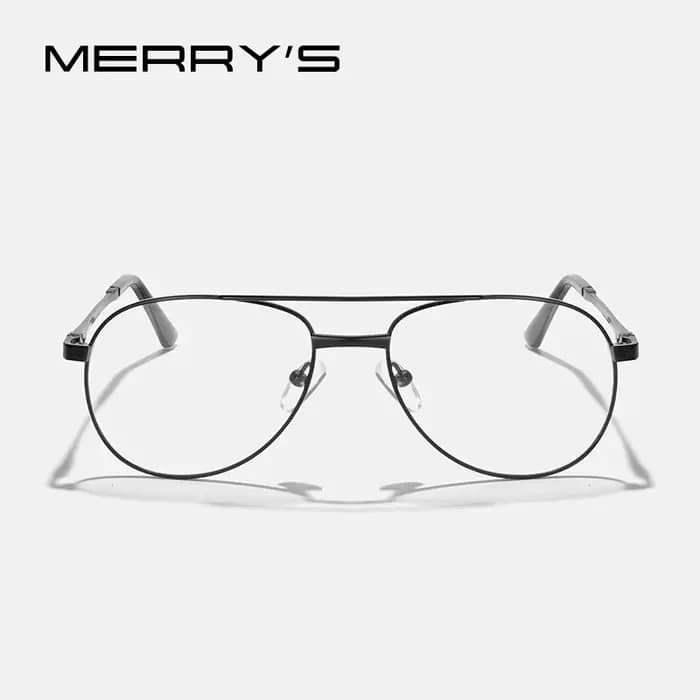 MERRYS DESIGN classique pilote lunettes montures pour hommes femmes en alliage de titane optique lun