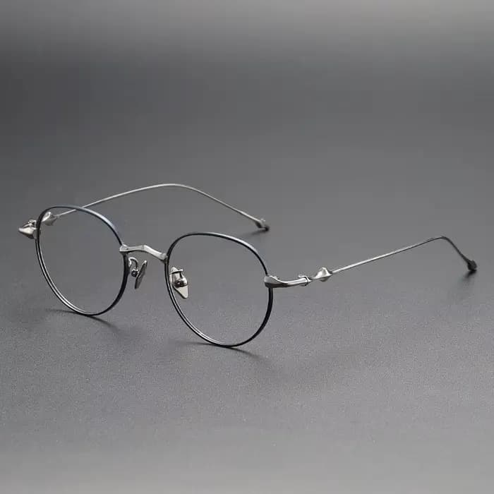 YIMARUILI Rétro Rond Titane Lunettes Cadre Hommes et Femmes Personnalisé Mode Lunettes Optiques cont