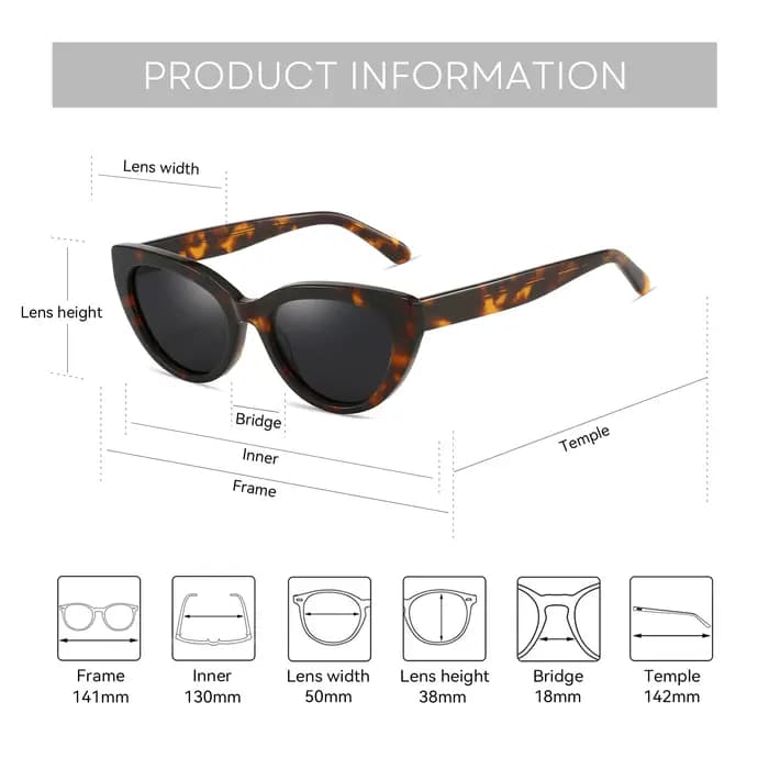 ZENOTTIC rétro œil de chat lunettes de soleil polarisées à la main en acétate UV400 Protection lunet