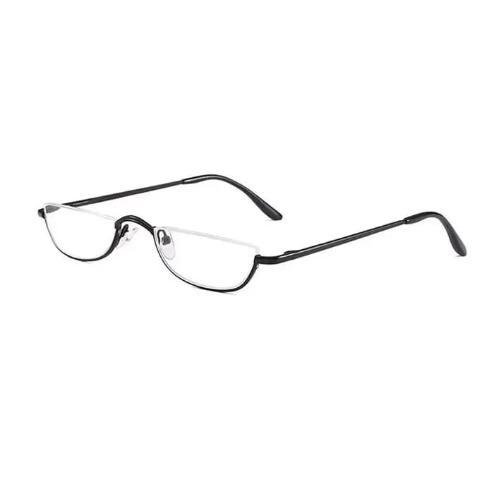 Lunettes de lecture demi-lune en métal, demi-monture Portable et Flexible, charnière à ressort + 1.0