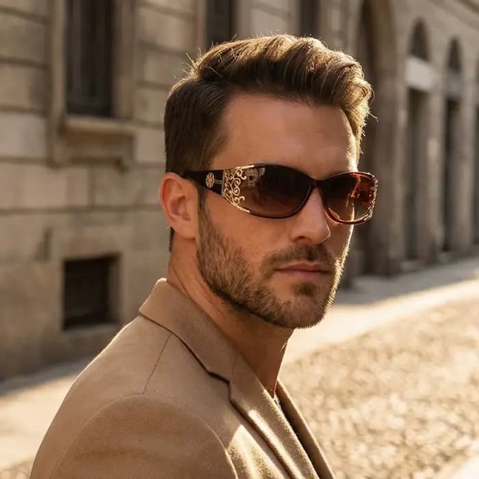 Nouvelles lunettes de soleil polarisantes enveloppantes en métal diamanté brillant, style vintage, t