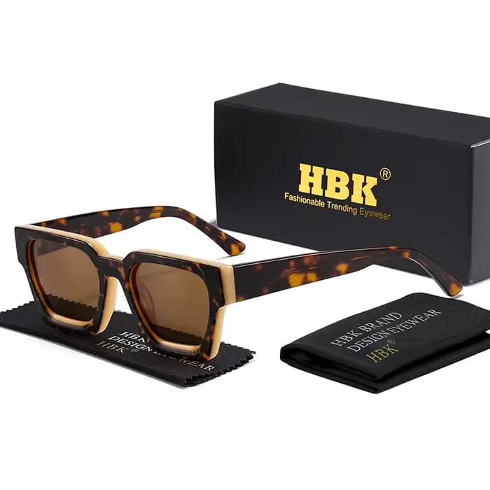 HBK TAC épais cristal acétate carré lunettes de soleil hommes haute qualité polarisé conduite lunett