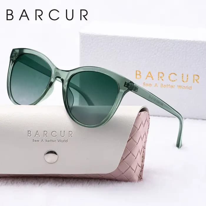 BARCUR-Lunettes de soleil UV400 pour femmes, verres polarisés, monture transparente, confortable, du