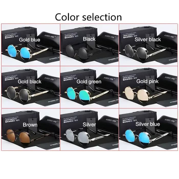 2022 HD Lunettes De soleil rondes polarisées en métal UV400 Lunettes De soleil pour hommes Feminin F