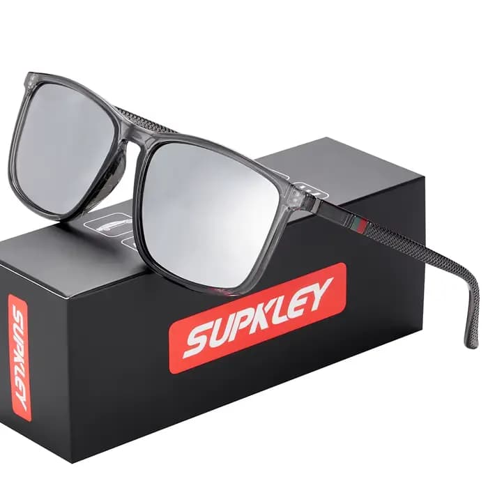 SUPKatteign- Lunettes de soleil de sport polarisées pour hommes, lunettes de soleil carrées pour hom