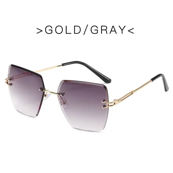 Lunettes de soleil oversize sans monture tendance 2026 pour femme – Design de marque de luxe célèbre