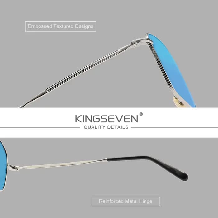 Lunettes de soleil de marque KINGSEVEN pour hommes, monture carrée en alliage, populaires, polarisée