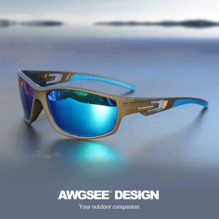Lunettes de soleil de sport polarisées – Verres photochromiques violets/bleu/rouge de qualité supéri