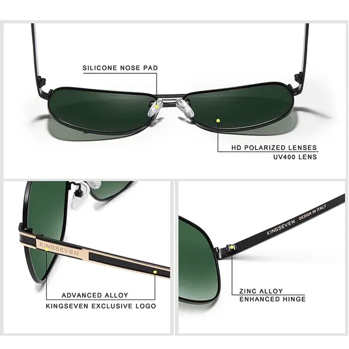 KINGSEVEN Lunettes de soleil polarisées pour hommes et femmes, protection UV400, lunettes de conduit