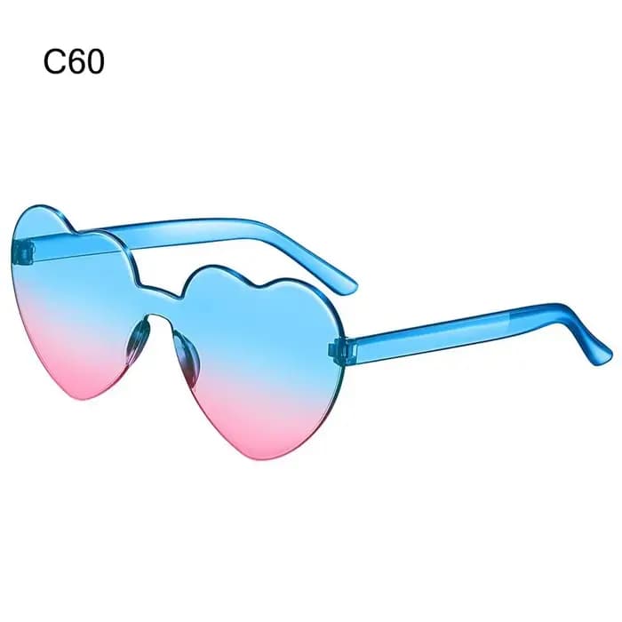 Lunettes de soleil colorées en forme de cœur pour adultes, verres dégradés, nuances de documents de